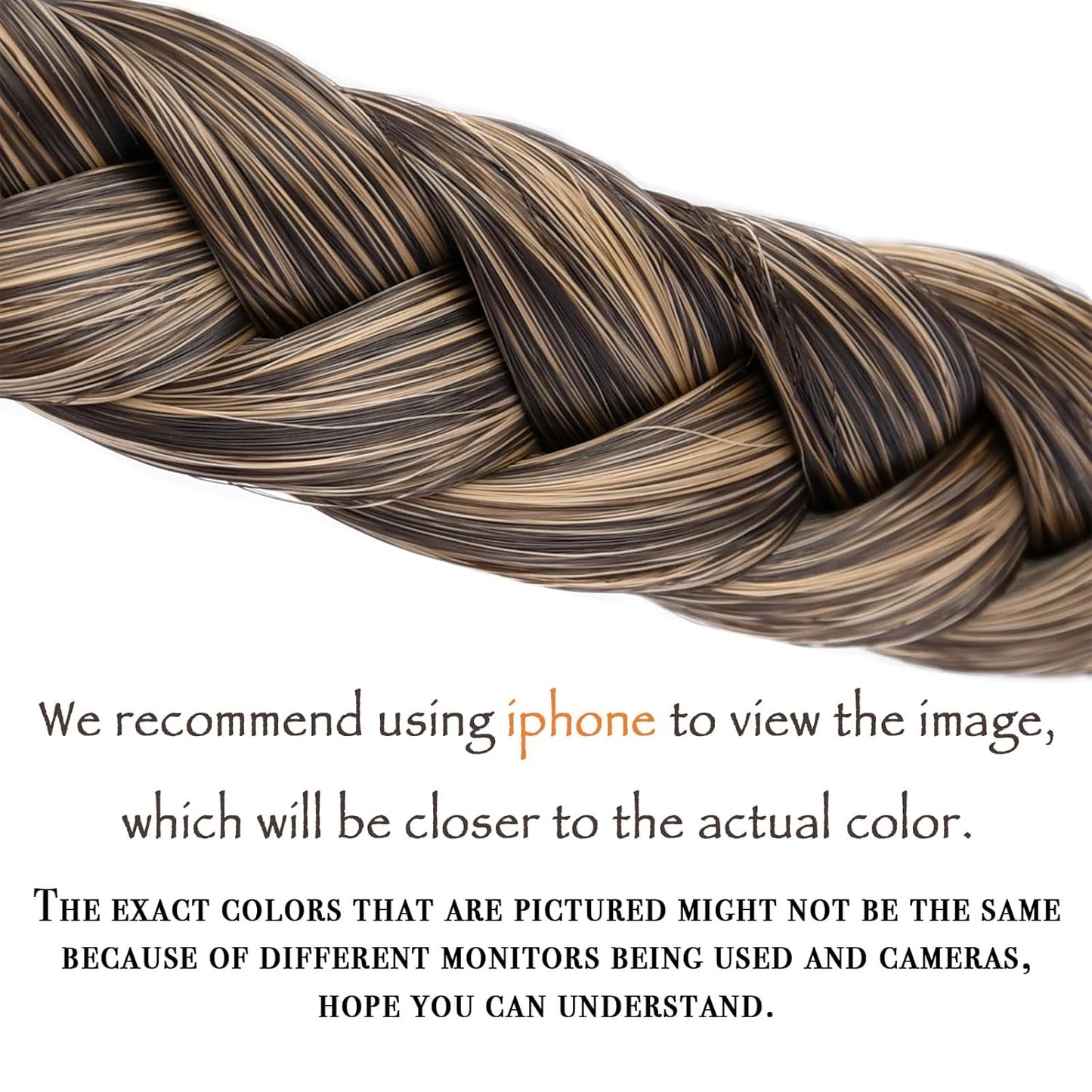 DIGUAN Width 0.9 inches Synthetic Hair Plaited Headband Braid With Teeth Hair Band Accessories for Women Girl (Dark Golden Brown)