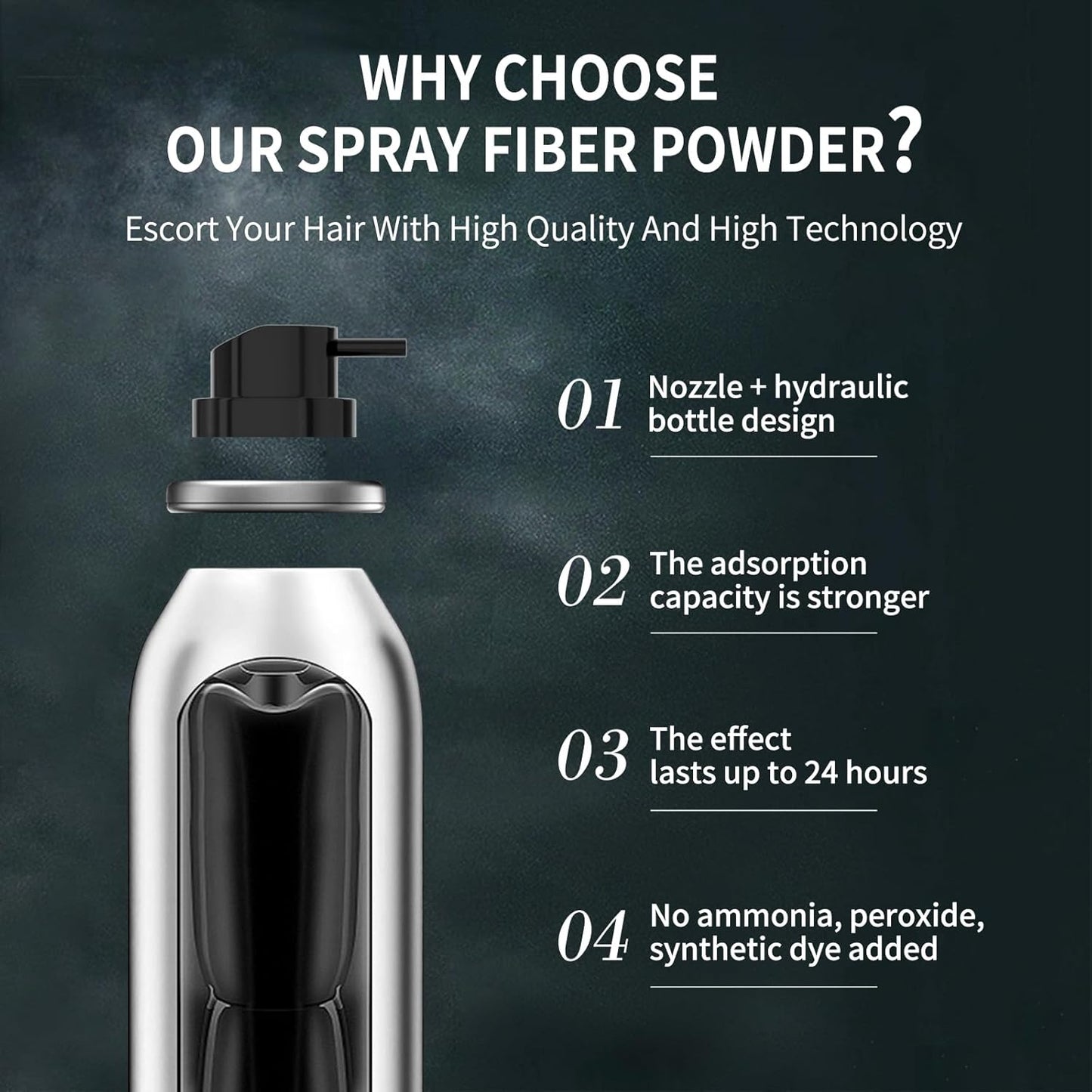 Sevich Hair Fiber Spray - Instant Hair Thickening Powder for Men & Women, Hair Building Fibers for Thinning Hair, Root Touch Up Hair Color, Waterproof, Sweatproof, Natural Look,120ml Dark Brown