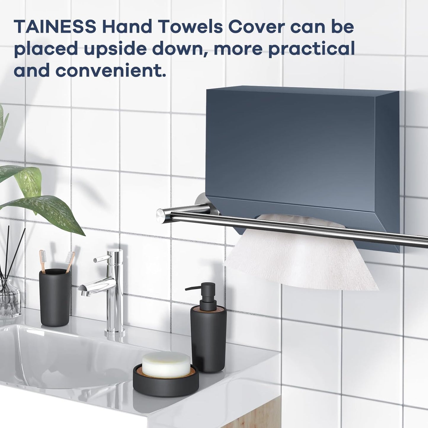 Acrylic Hand Towel Box Cover Compatible with Kleenex Disposable Hand Towels Wall-Mounted Paper Towel Dispenser Suitable for Tabletop, Bathroom, Car, and Office Use(Grey)