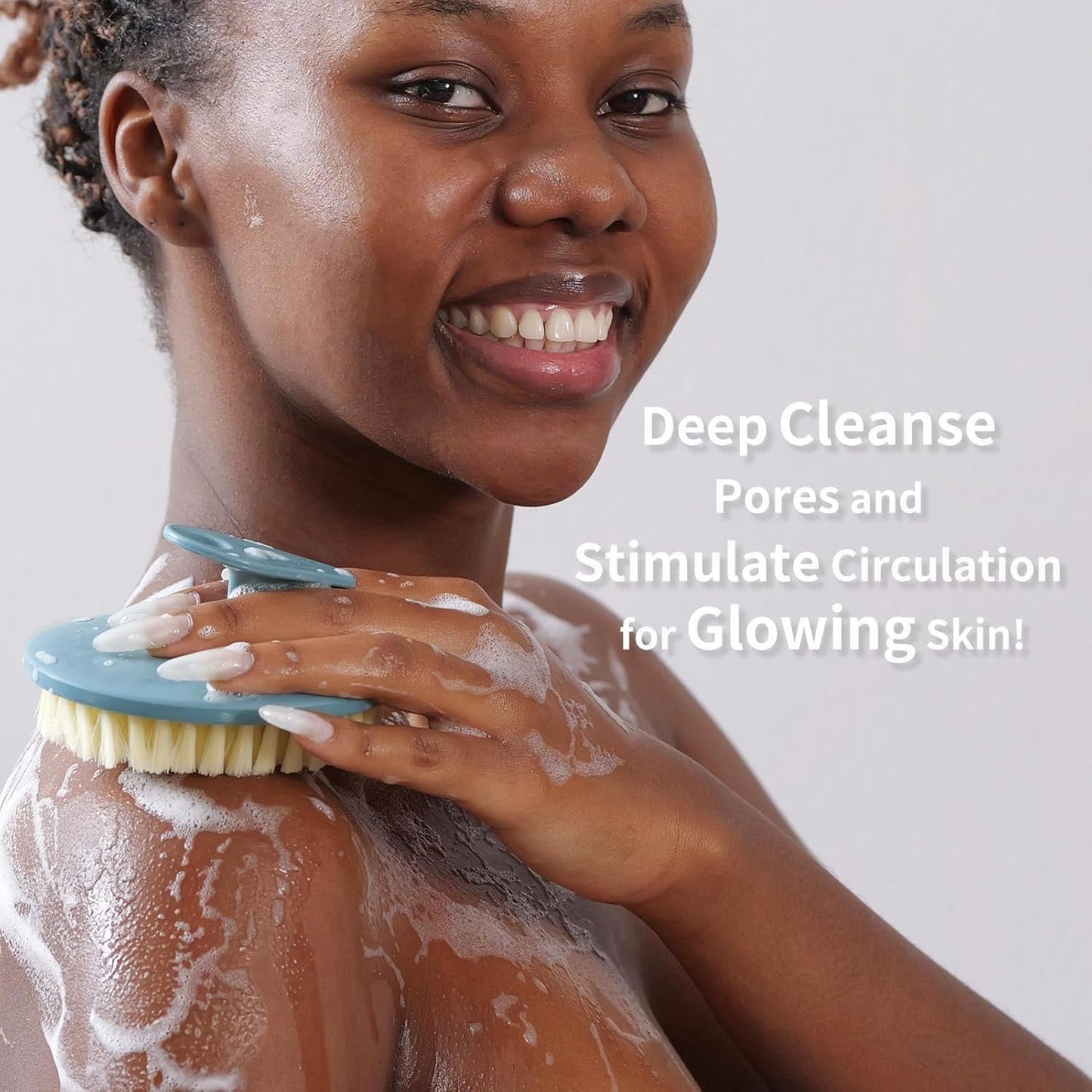 Body Scrubber 2 Pack, BEAUTAIL Shower Bath Brush, 1 Pack PP Body Brush Gray and 1 Pack Silicone Body Scrubber Black, Gentle Exfoliating for Women Men Baby Sensitive Skin