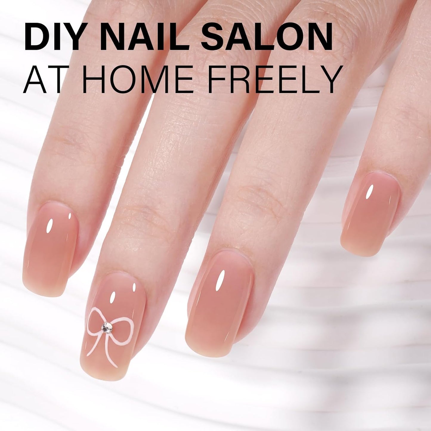 AILLSA Nude Gel Nail Polish Warm Lips Jelly Gel Polish Neutral Sheer Translucent Light Gel Polish Long Lasting Nude Pink Color Soak Off U V Gel for French Manicure Nail Art at Home 0.51 Oz