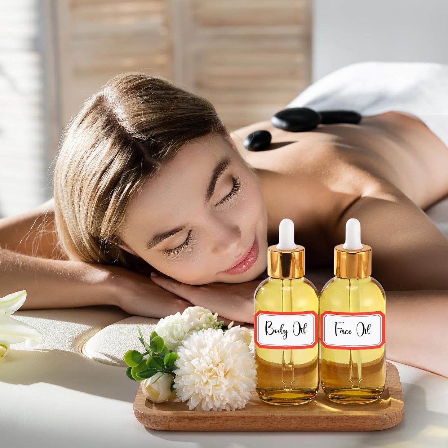 Dandat 50 Pack 4 oz Glass Dropper Bottles Leakproof 120 ml Glass Tincture Bottles with Eye Droppers, 4 Funnels, 54 Labels for Essential Oil Perfumes Hair Oil(Yellow)