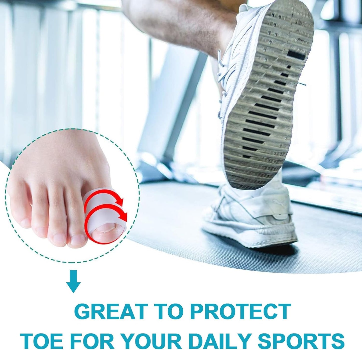 Povihome Toe Sleeves, Toe Protectors, 12 Pack Toe Tube Pads for Hammer Toe,Stubbed Toe,Corns, Calluses Protect (Large Size, White)