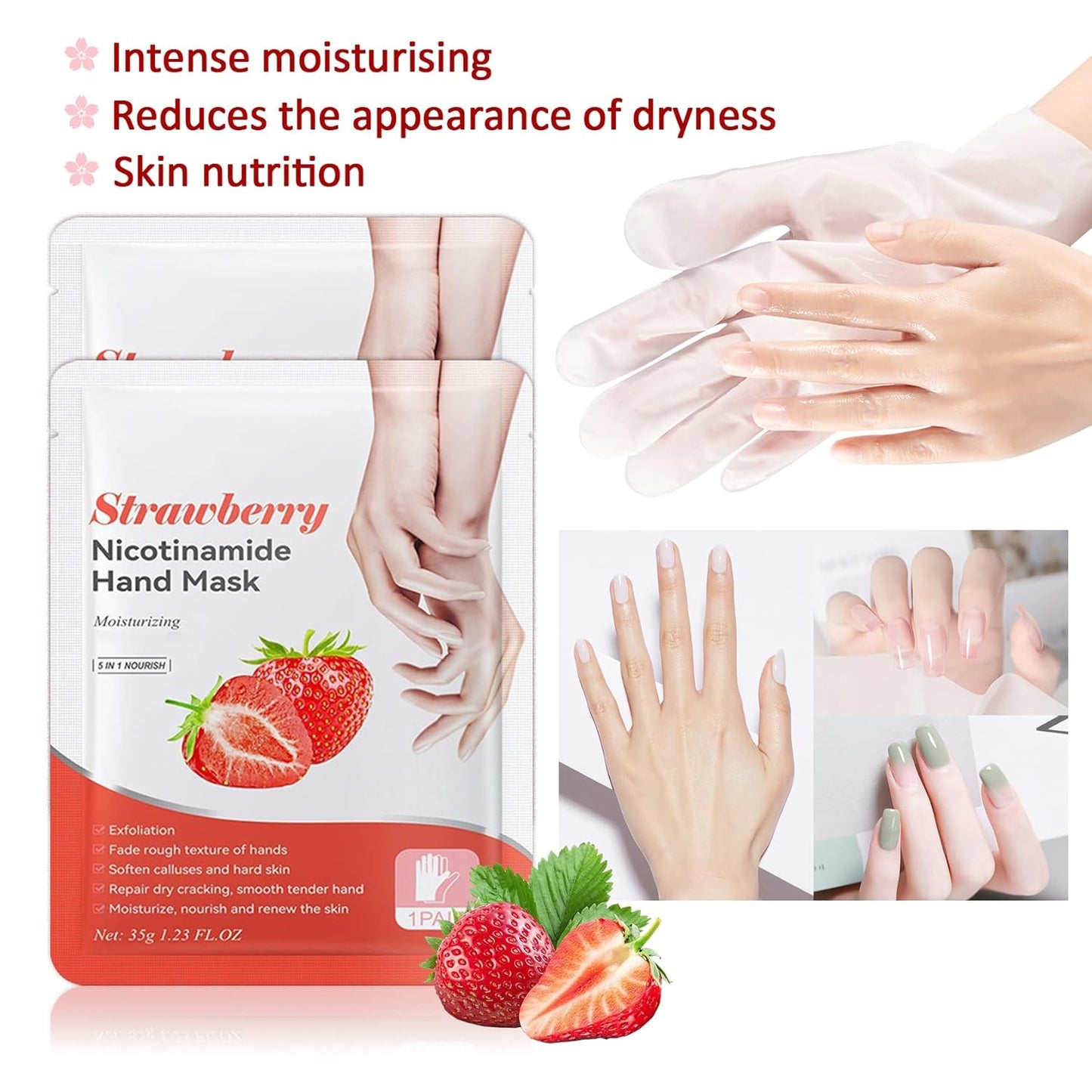 Hand Masks Moisturizing Gloves,6 Pairs Hydrating Hand Peel Masks Gift Set for Dry Cracked Hands Care,Long-lasting and Non-greasy Hand Moisturizer Gloves for Women F