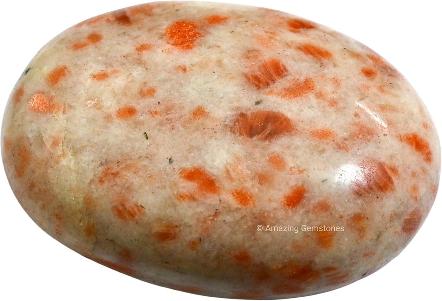 Amazing Gemstone Sunstone Crystals and Healing Stones - Extra Large Palm Stone Crystals Piedra - Crystal for Good Luck, Balanced Positive Energy, Meditation - Unique Stocking Stuffers, Gifts for Women