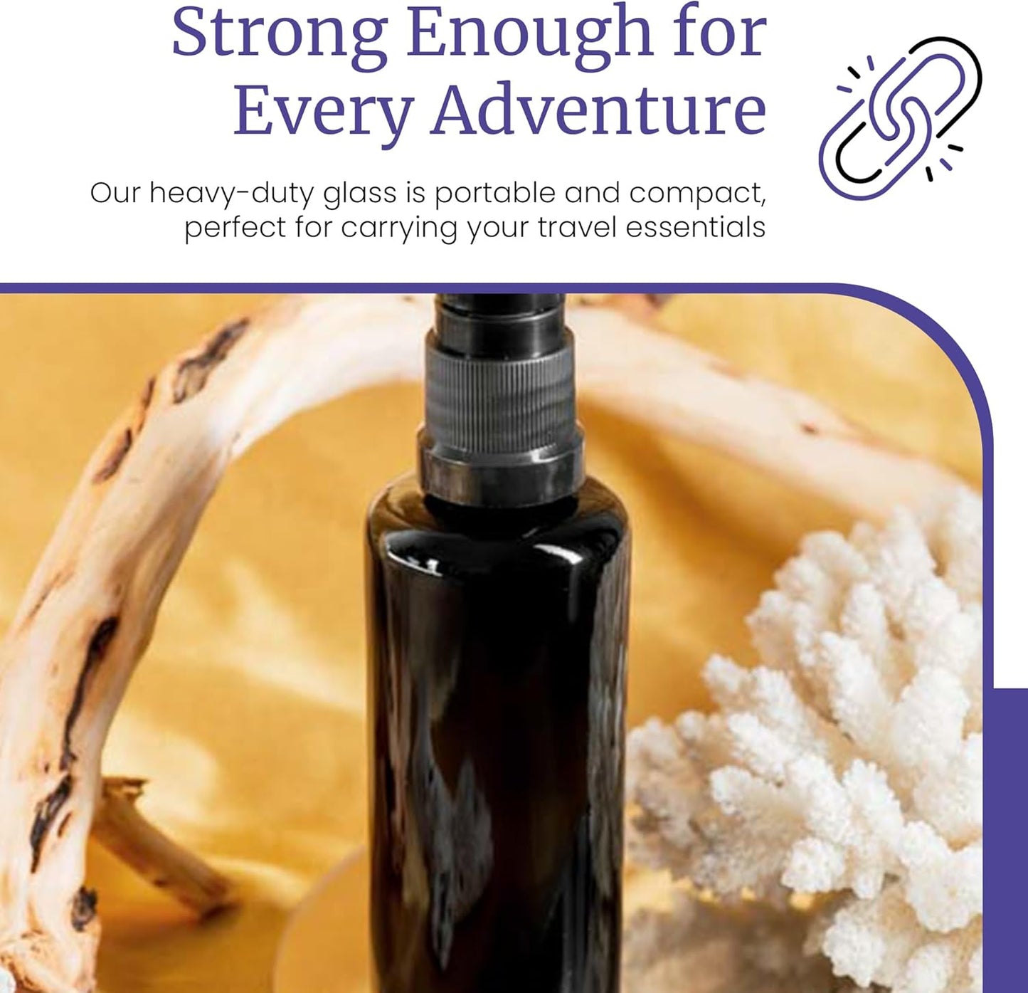 Infinity Jars 30 Ml (1 fl oz) Refillable Ultraviolet Black Glass Pump Bottles Leak-Proof Travel Containers for Toner, Sanitizer, Beard Oil, Hair Serum, Essential Oils 3-Pack