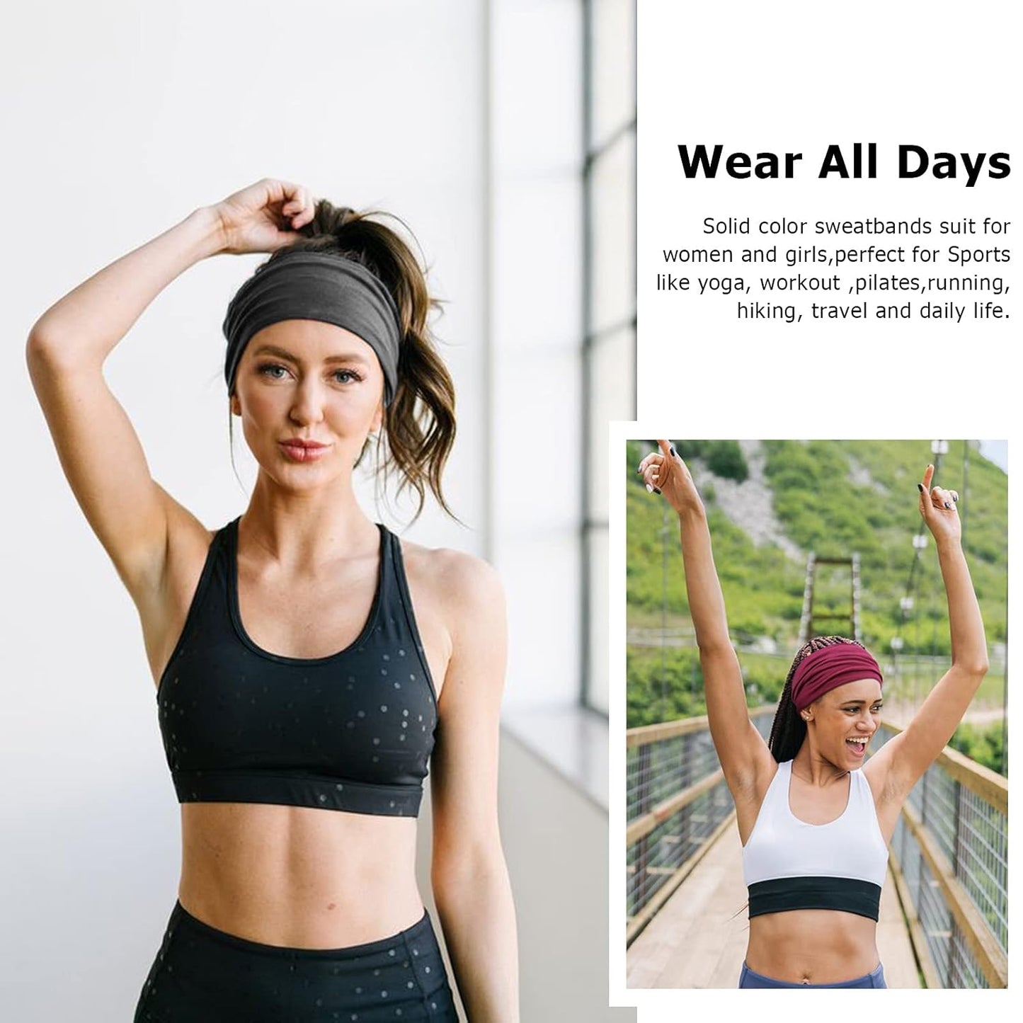 DRESHOW 4 Pack Turban Headbands for Women Wide Vintage Head Wraps Knotted Cute Hair Band Accessories