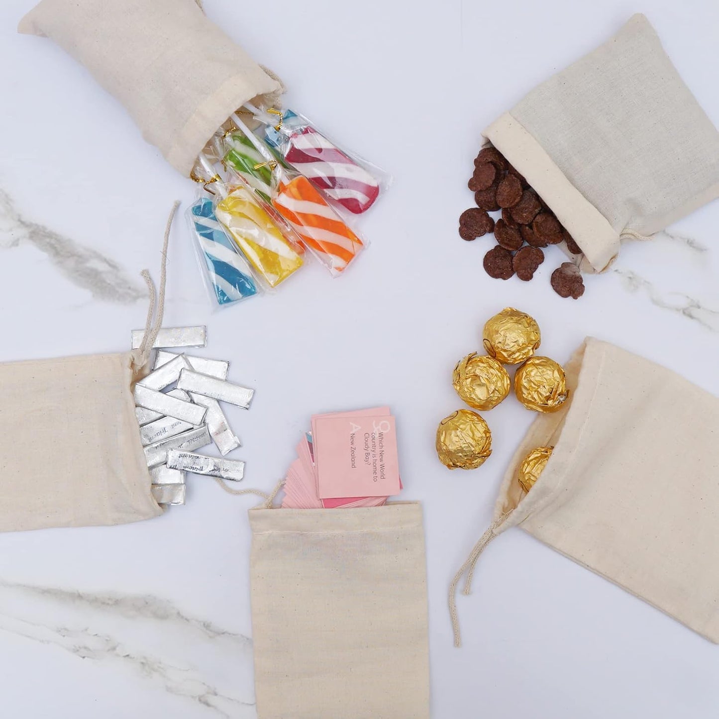 Reusable Eco friendly 10x12 Inches Cotton Thick Single Drawstring Muslin Bags "premium quality (Natural Color) - 25 count pack