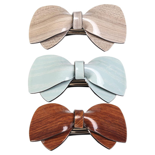 Hair Barrettes For Women - 3Pcs Butterfly Barrettes for Thick Hair French Design with Beautiful Lines Elegant and Stylish - Perfect Hair Accessories for Women (muwen)