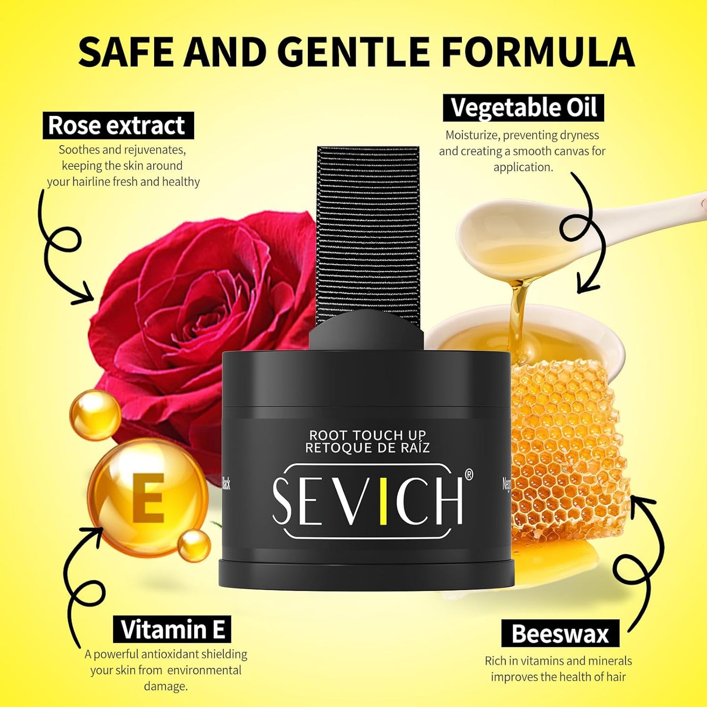 SEVICH Hairline Powder (Replaceable) With Brush & Root Touch-Up for Sparse Hairlines & Gray Coverage, Quick Hair Color Repair, Waterproof & Sweat-Proof, Travel-Friendly (Med Brown)