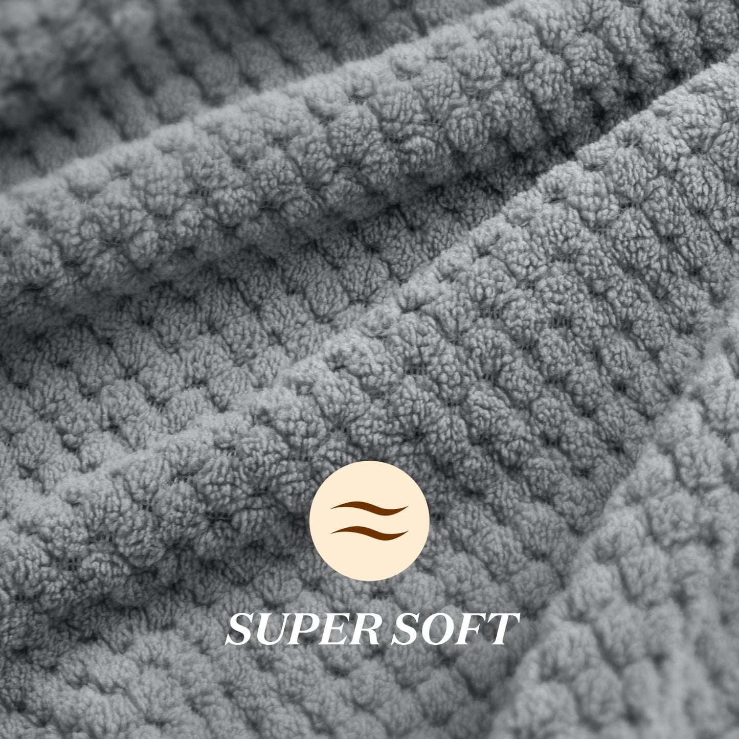 YFONG Large Hair Towel Wrap for Women, Super Absorbent Microfiber Hair Towel for Curly Hair, Fast Drying Hair Turbans with Elastic,Hair Drying Towel Wrap for Hair Care 26.3" X 40" (Dark Gray)