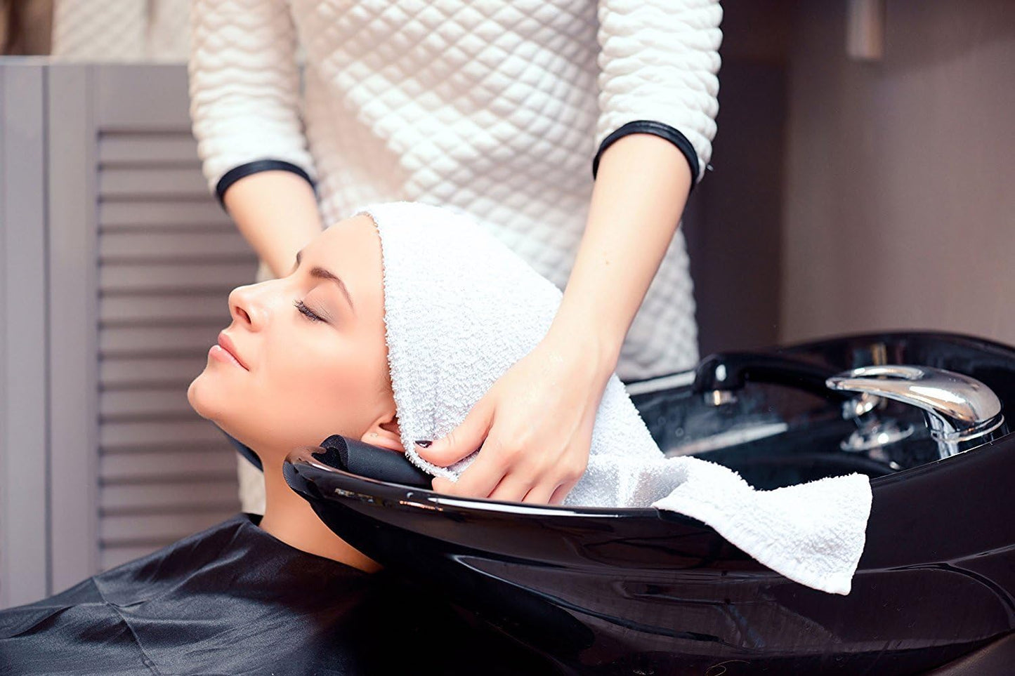 Utopia Towels, Salon Towel, Pack of 12, 16 by 27 Inches, Highly Absorbent Cotton Towels for Hand, Gym, Beauty, Spa, and Home Hair Care, White