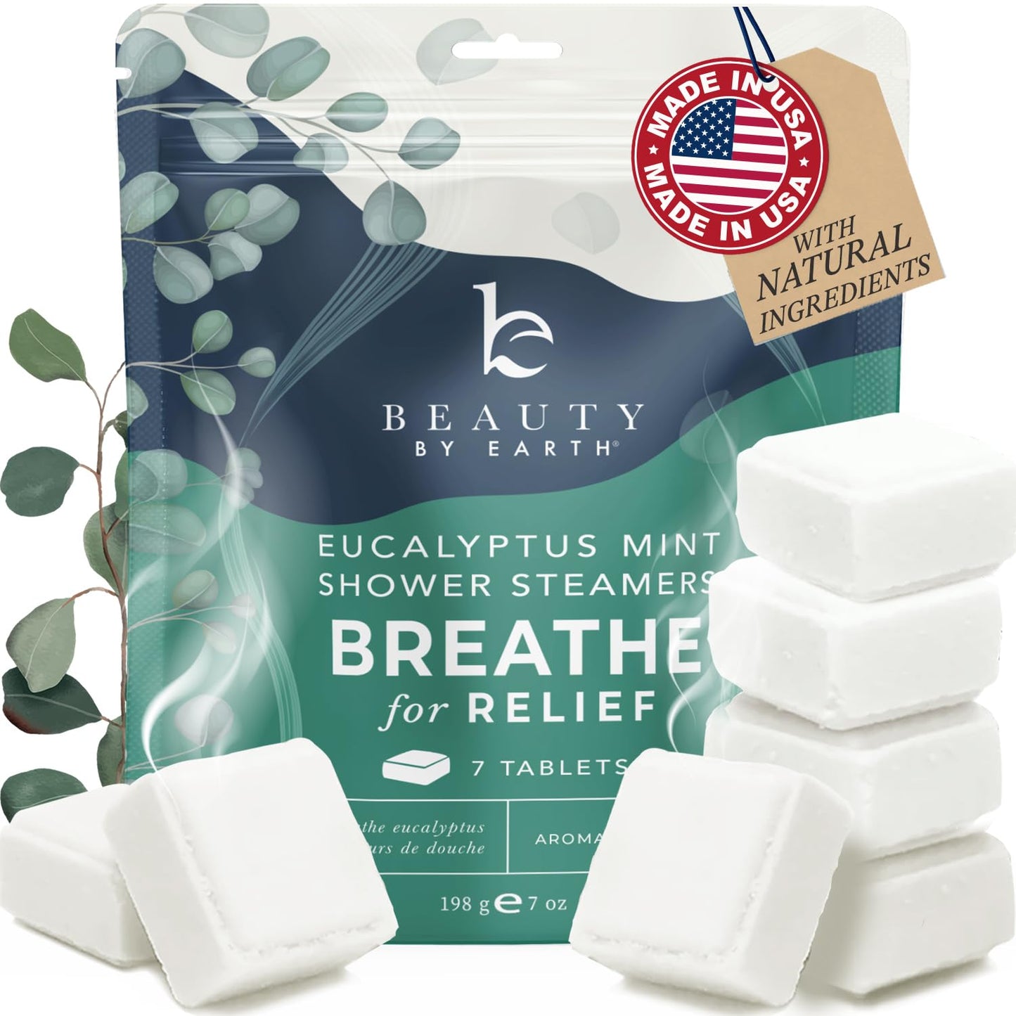 Shower Steamers Aromatherapy - USA Made with Natural Ingredients & Eucalyptus Essential Oil, Large Shower Bombs, Relaxation Spa Gifts for Women & Men, Unique Self Care Gifts
