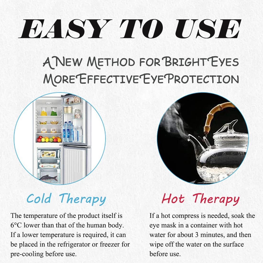 Cooling Eye Mask, Reusable Cold Eye Mask for Hot Cold Treatment for Eye Strain, Eye Swelling, Eye Redness, Puffy Eyes, Dark Circles, Smooth Fine Lines and Eye Recover Surgery. 2 Packs (Blue)