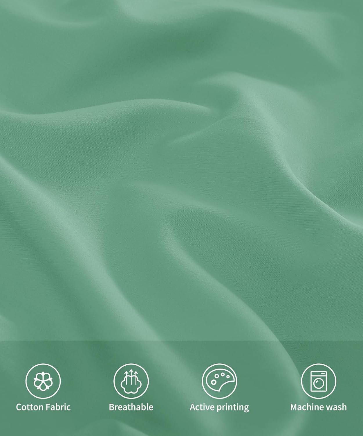 Warmstar Cotton Pillow Cases Standard Size Set of 2, 600 Thread Count Pillowcases 20x26 Inches, Soft Long Staple Cotton Pillowcases Breathable with Envelope Closure,Zephyr Green