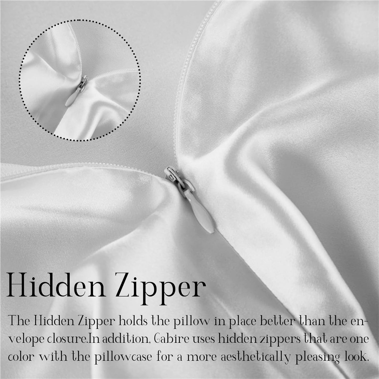 Mulberry Silk Pillowcase for Hair and Skin Prevent Acne Pillow Cases Both Sides Real Silk Pillowcases Organic Silk Pillowcase with Hidden Zipper, White, King (20"×36")