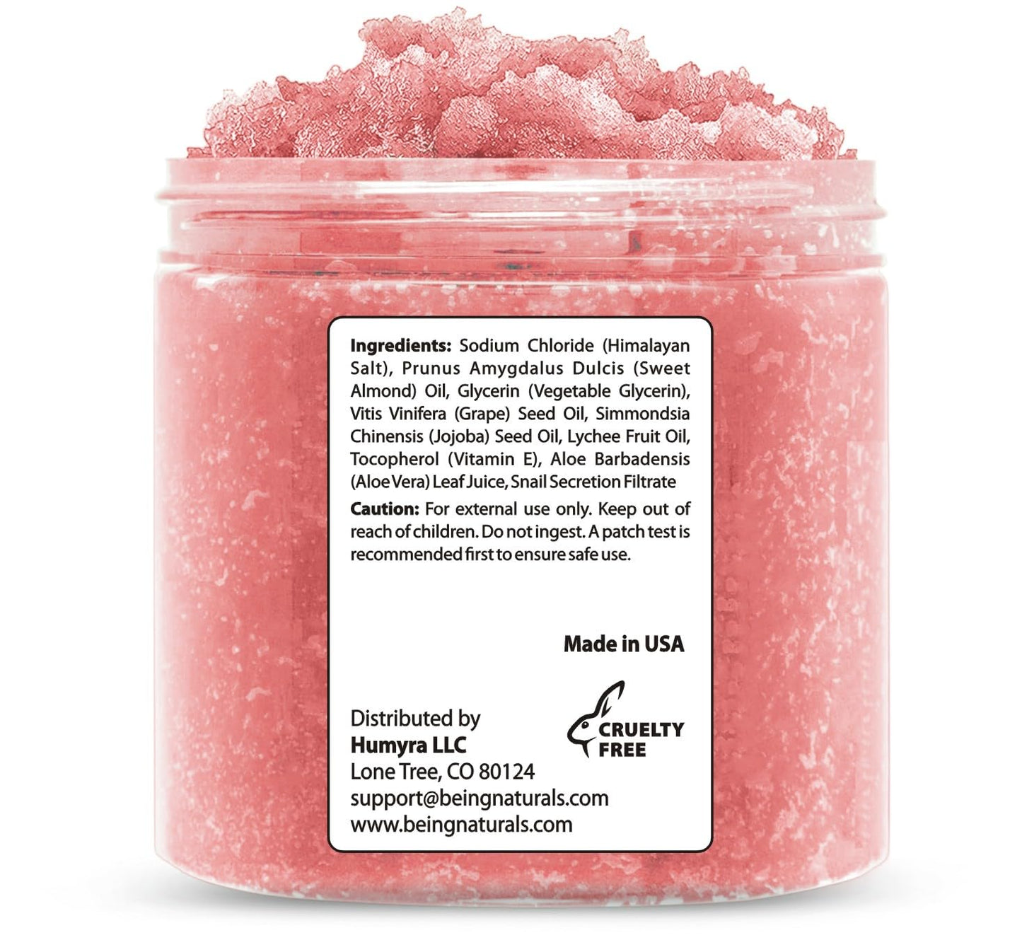 Natural Himalayan Salt Body Scrub - with Lychee Oil and Snail Mucin, Exfoliating Salt Scrub to Exfoliate & Moisturize Skin, Deep Cleansing - 11 oz