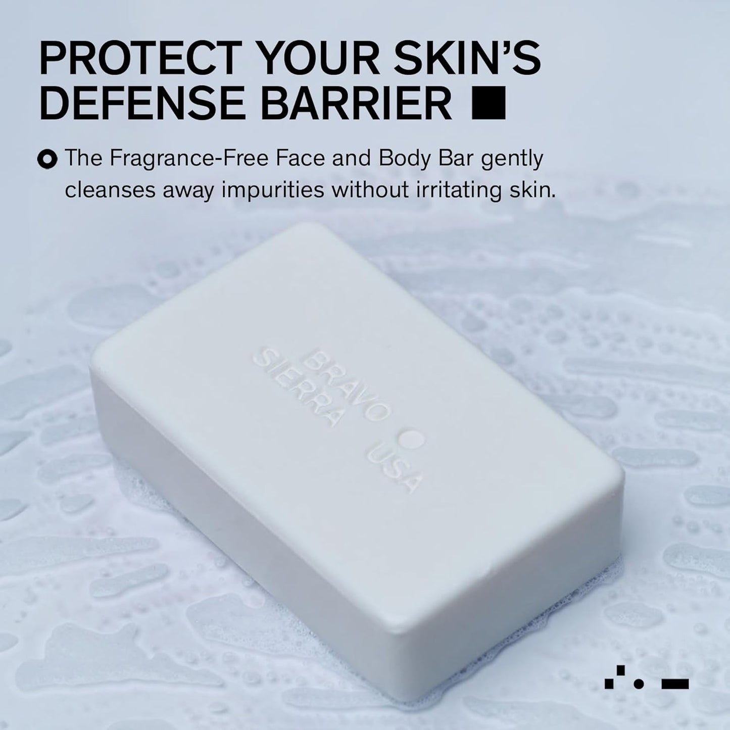 Bravo Sierra Face & Body Bar Soap for Women & Men - Moisturizing Bath Soap Cleanses, Hydrates & Balances Skin - Fragrance Free Gentle Face-to-Toe Body Wash Bar for All Skin Types, Vegan