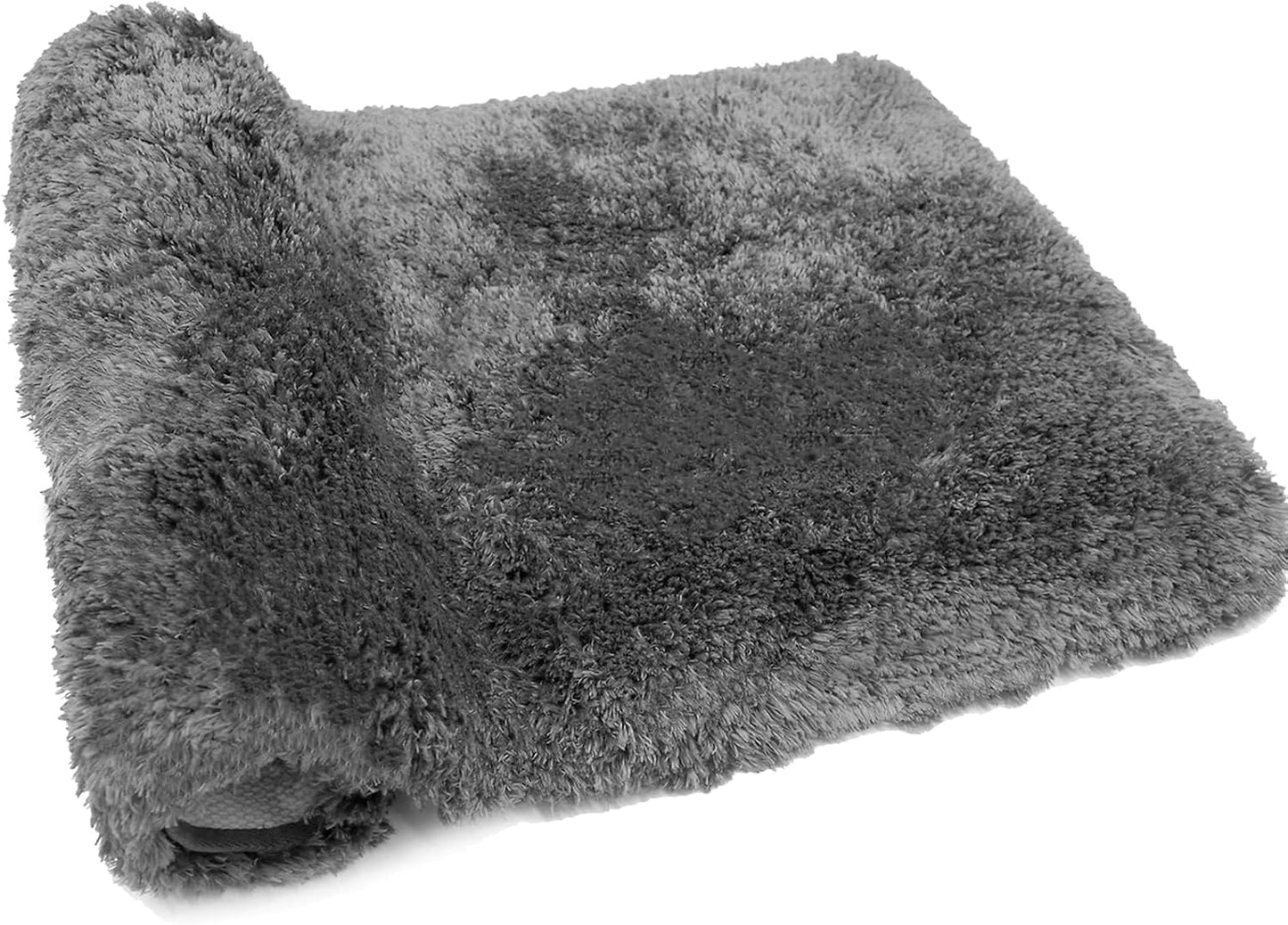 FIFU Bathroom Rugs 20" W x 32" L, Bath Mat for Bathroom, Bedroom, Laundry Room & Kitchen, Non-Slip Rubber Latex Backing, Extra Soft and Absorbent Microfiber Carpet, Machine Washable Rug, Dark Gray