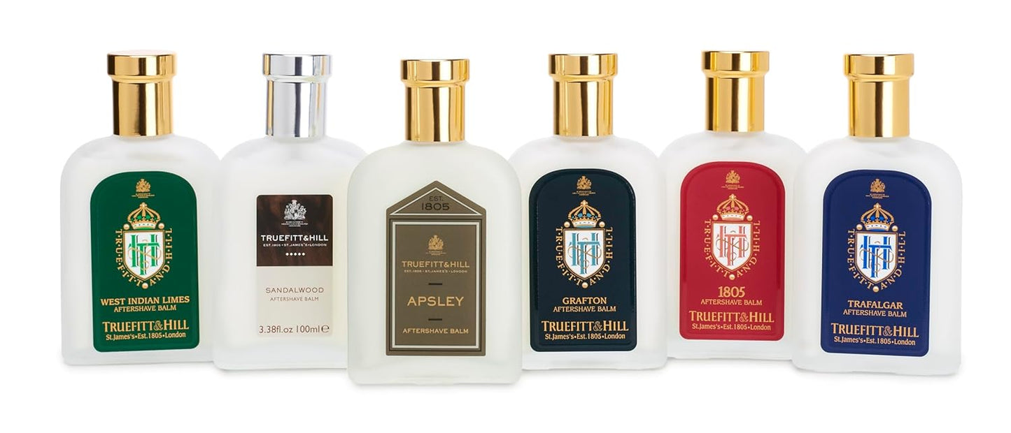 Truefitt & Hill Luxury Aftershave Balm - Apsley - Premium Soothing Moisturizer with Aloe Vera Extract - Ideal for Sensitive Skin, Razor Burn Relief, and a Silky Smooth Finish - 3.38 oz.