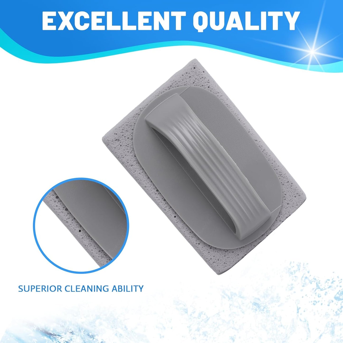 4Pcs Pumice Stone for Cleaning, Pumice Stones for Pool Tile Cleaning Pumice Stone Cleaner Brush with Handle, Pumice Cleaning Stones Scouring Stick Hard Water for Bathtubs Grills Swimming Pools