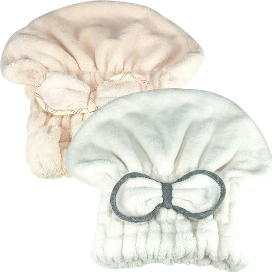 Jseng Large Microfiber Fast Hair Drying Towel Cap [New Upgrade], Extrame Soft & Ultra Absorbent, Fast Drying Hair Caps for Long & Thick Hair