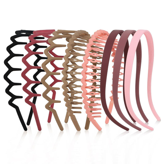 CAVETEE 8 Pack Fashionable Hair Headbands, Stylish Zig zag & Classic Designs Sunglasses No Pressure Headbands for Women and Girls, Comfortable Non-Slip Hair Accessories (Pink Series, One Size)