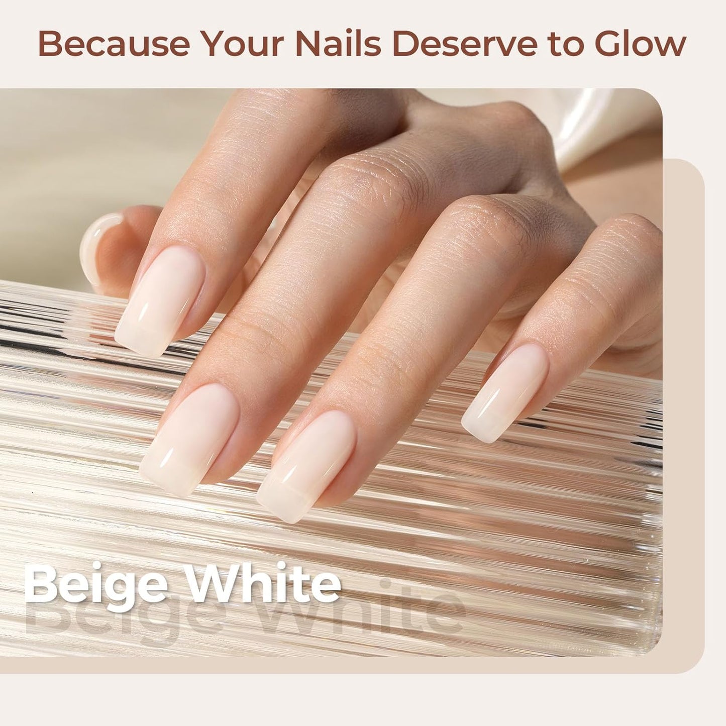 AILLSA Off White Gel Nail Polish Nude White Jelly Gels Nail Polish Light Color Translucent Soak Off U V Polish Beige Natural Gel Polish for Nail Art Manicure DIY at Home 0.51 Fl Oz /GB47