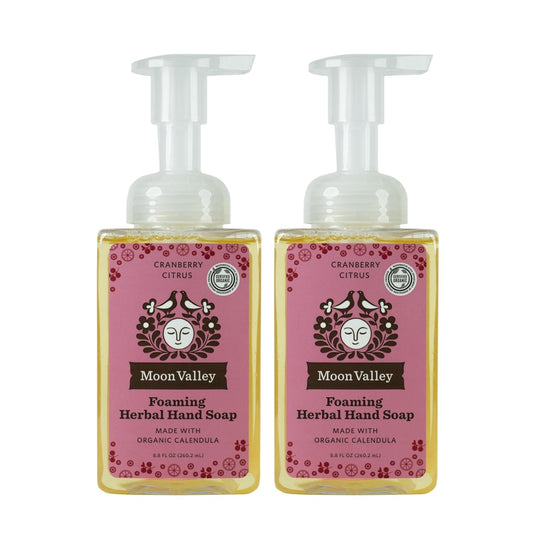 Moon Valley Herbal Foaming Hand Soap, Vegan (Cranberry Citrus, Recyclable Bottle)