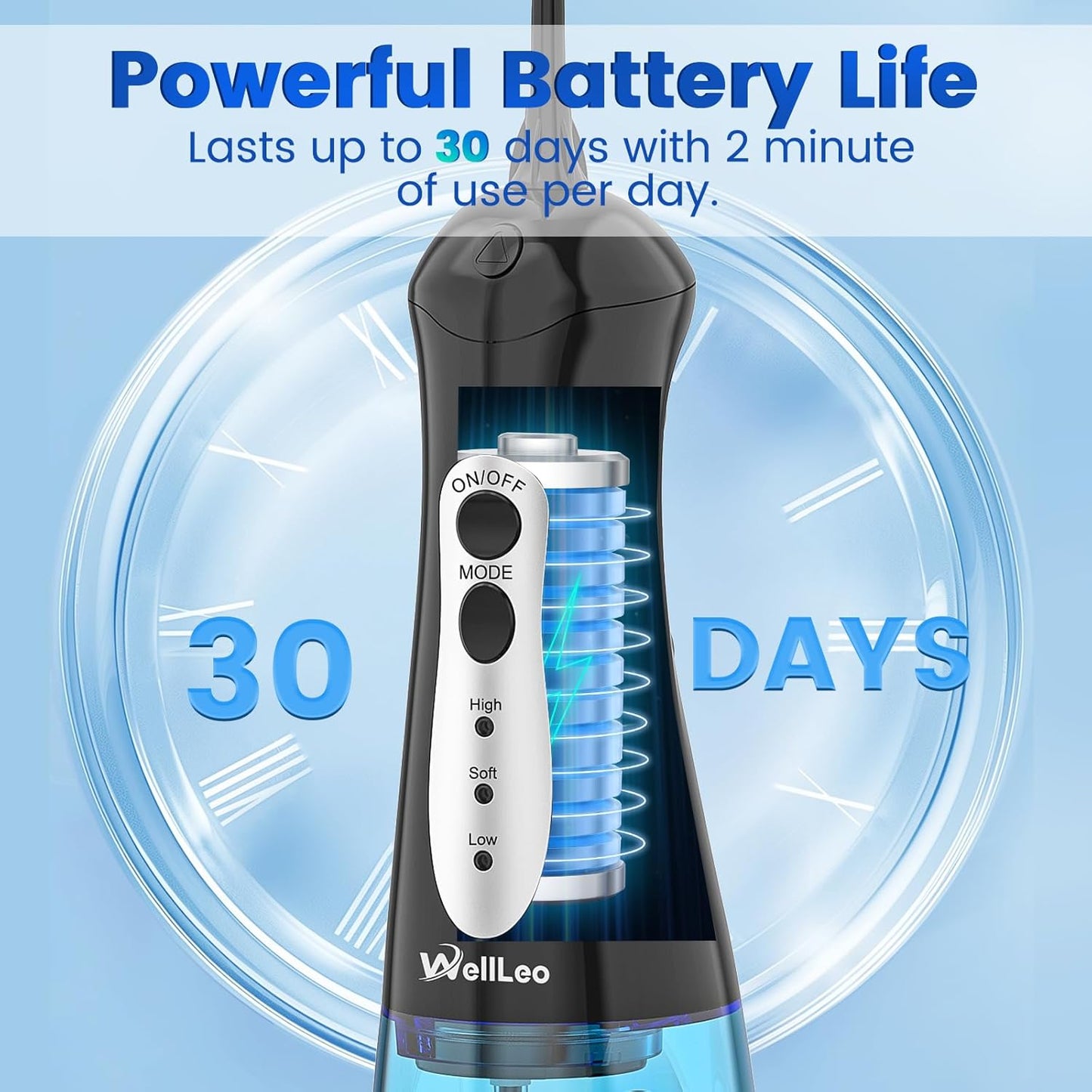 Water Flosser for Teeth, Portable Oral Irrigator Rechargeable Water Dental Flosser Pick with High Pressure 5 Jet Tips, IPX7 Travel Water Flossing for Brace Teeth Cleaner Gum Care