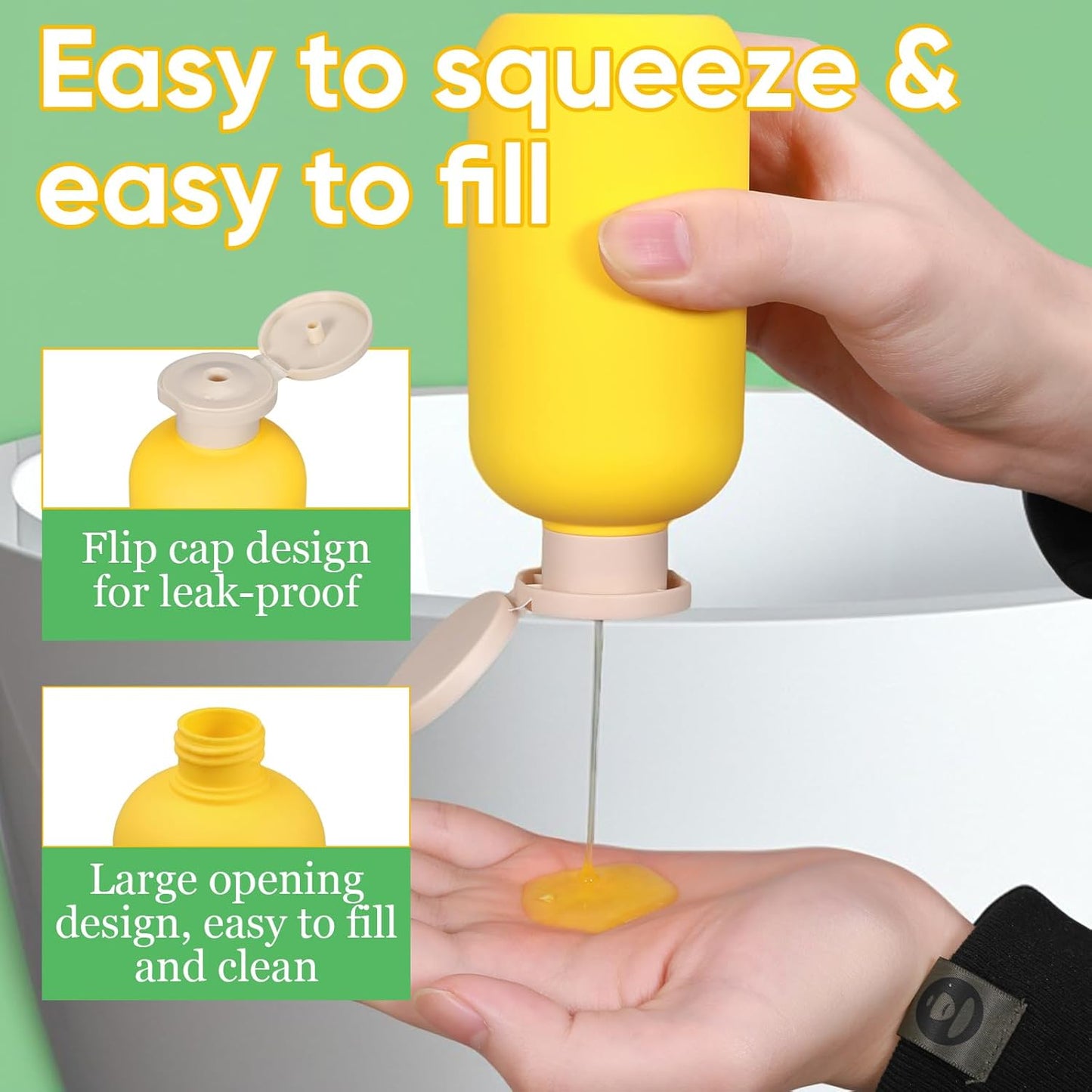 3 PACK Travel Shampoo Bottle, Empty Plastic Squeeze Bottles 6.8oz with Flip Cap, Lotion Container for Toiletries Travel Size Shampoo and Conditioner