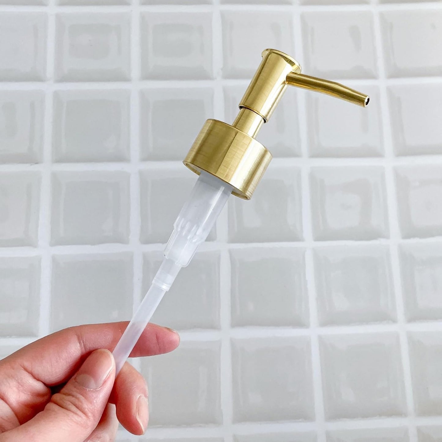 Gold Pump Replacement for Soap Dispenser, 3 Pack Pump Head, 28/400 Threads Standard Size, for Bathroom and Kitchen, (Shiny Gold)