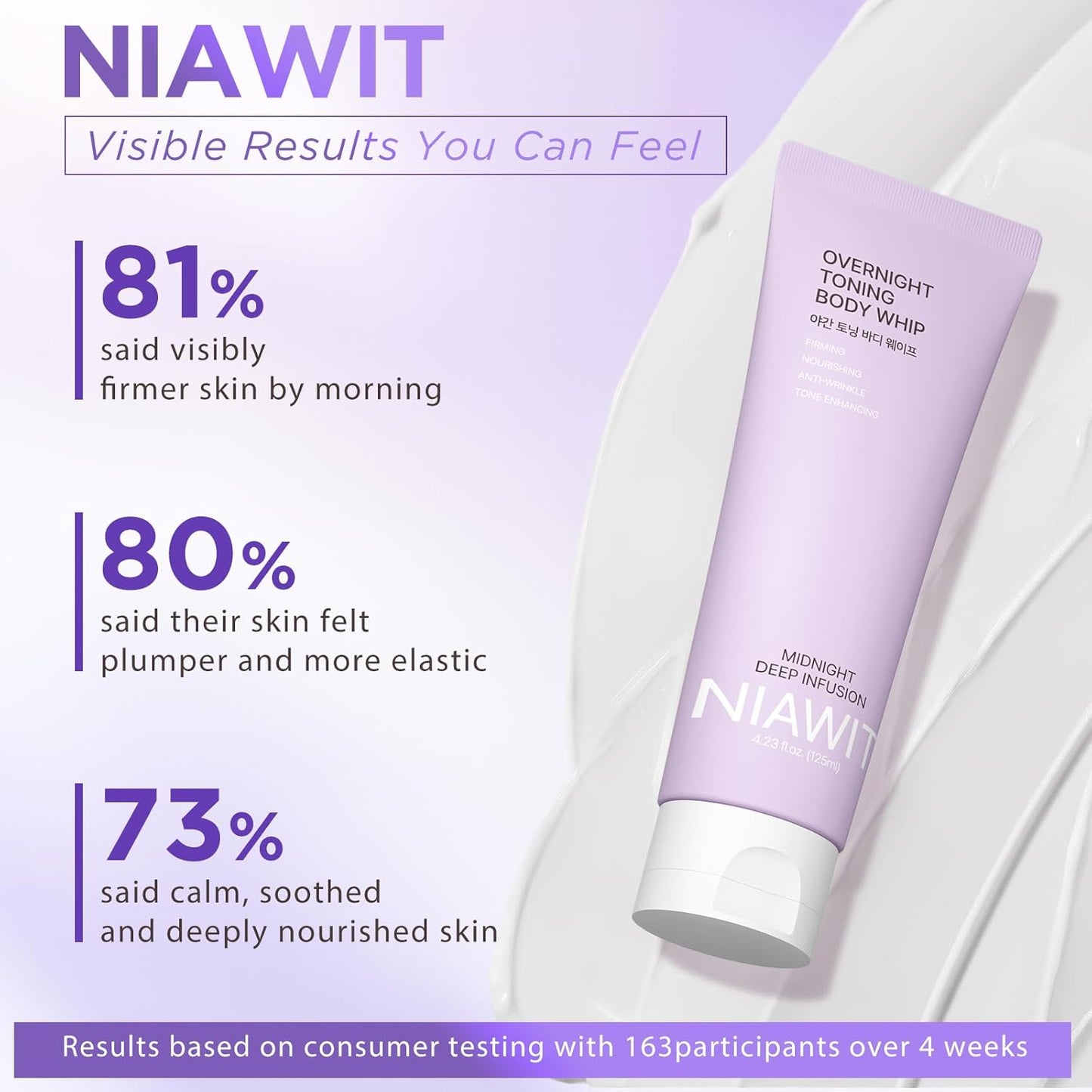 Overnight Toning Body Whip – For Loose Crepey Skin on Arms, Thighs & Belly | Firming, Moisturizing & Anti-Wrinkle Night Cream to Improve Tone While You Sleep, 4.23 fl.oz