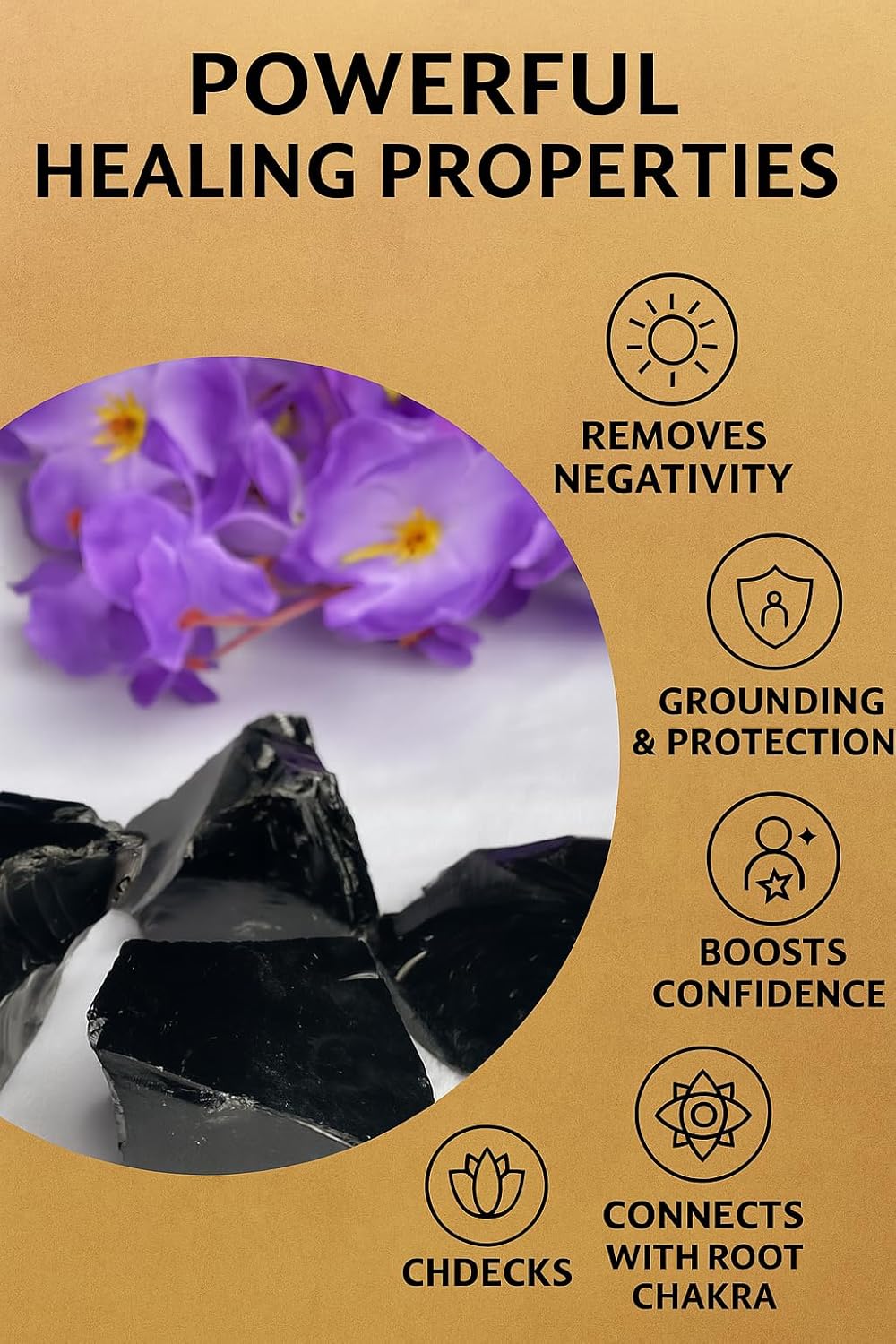 Black Obsidian Raw Stones 1.25-2 Inch, Natural Rough Healing Crystals for Protection, Chakra Balancing, Meditation, Energy Cleansing, Reiki Stones Bulk, Home Decor, Gemstone Collection