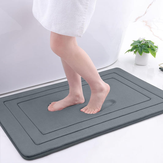 Arotive Memory Foam Bathroom Rug Mat 36x24, Ultra Soft and Absorbent Bath Mat, Machine Wash Dry, Comfortable Bath Rug Carpet for Bathroom Floor, Tub and Shower, Dark Grey
