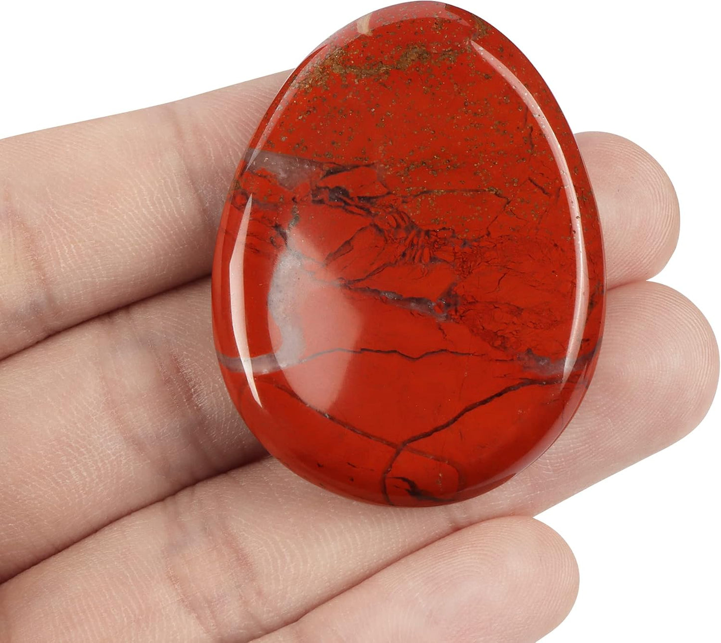 Artistone Crystal Chakra Thumb Worry Stone Healing Crystals Polished Pocket Palm Stones for Anxiety Stress Relief Meditation Home Decor(Red Jasper)