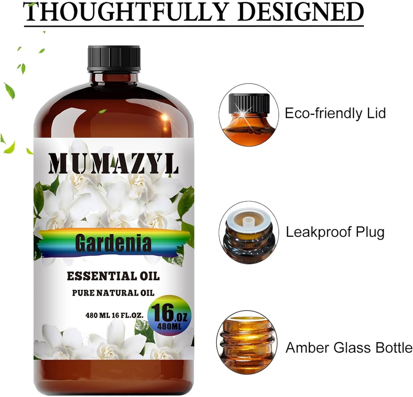 Gardenia Essential Oil, Gardenia Oil 16 Fl Oz 480ML for Diffuser Humidifier Yoga Cleaning DIY Candle Soap Making Essential Oils