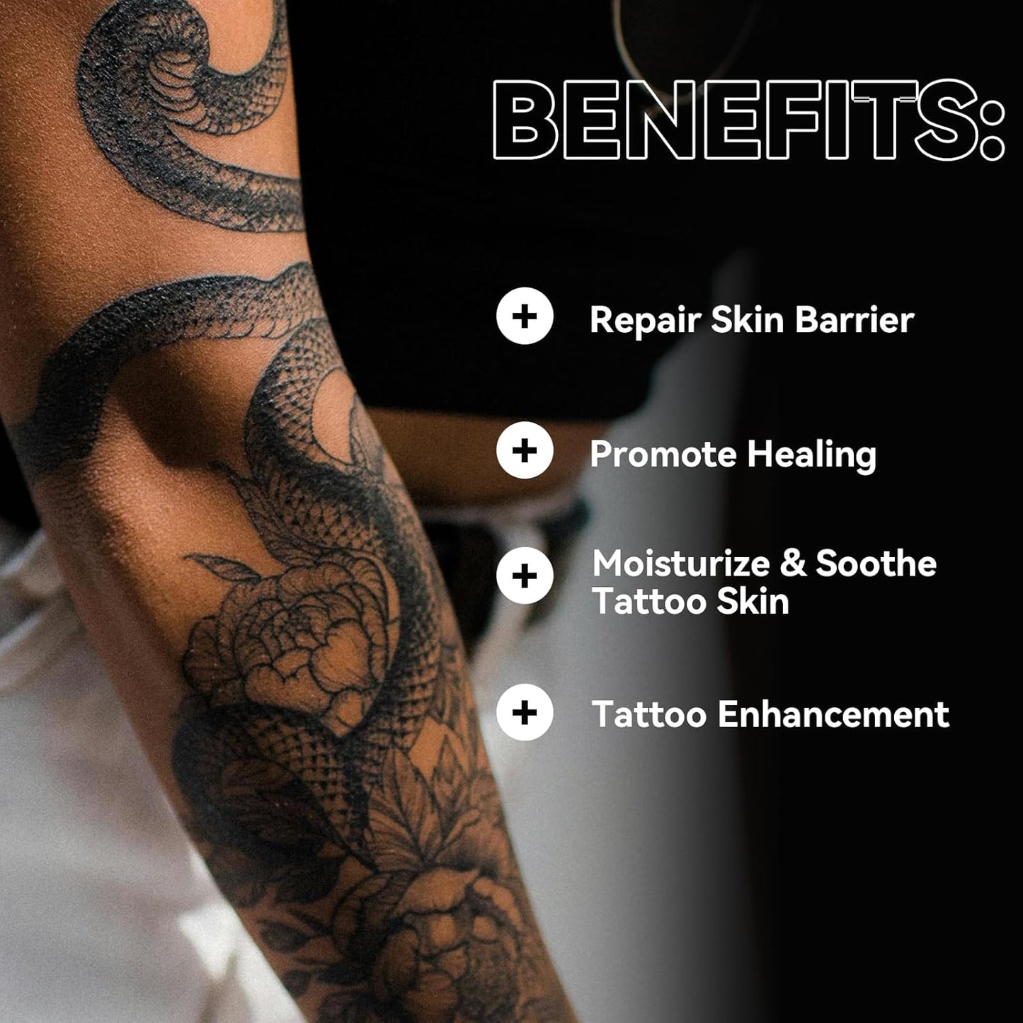 Tattoo Aftercare Serum & Moisturizer For Fresh Tattoo Care, New Tattoo Skin Repair & Anti-Itch, 48% Grape Seed Oil, Tattoo Supplies with Naturally Derived Ingredients, Petroleum Free -1 Fl oz