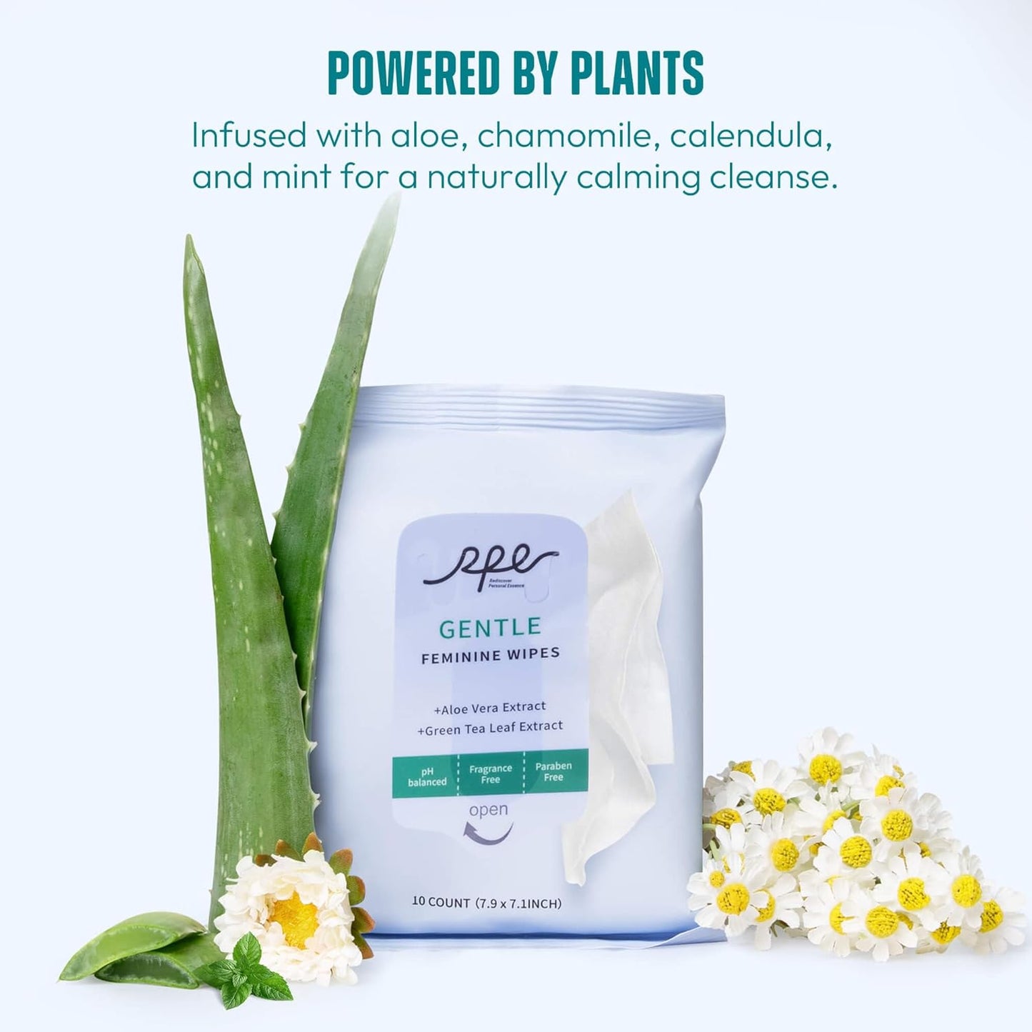 Large Feminine Wipes for Women, pH Balanced Soft Gentle Soothing Unscented Flushable Personal Hygiene Wipes for Intimate Period Care Portable to Go Sensitive Sanitary Wipes Travel (10ct, Pack of 4)