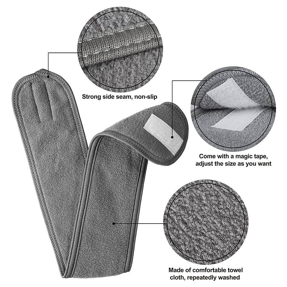 Denfany Spa Headband 3 Pack Ultra Soft Adjustable Face Wash Headband for Face Washing, Shower, Makeup and Sport (Black+White+Pink)