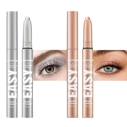 Jolilab Eyeshadow Stick Set, 2 Colors Matte Professional Bright-Colored Contouring and Highlight Eyeshadow Stick, Cream Waterproof Long Lasting High Pigmented Eye Shadow. (2, 07+08 2pcs)