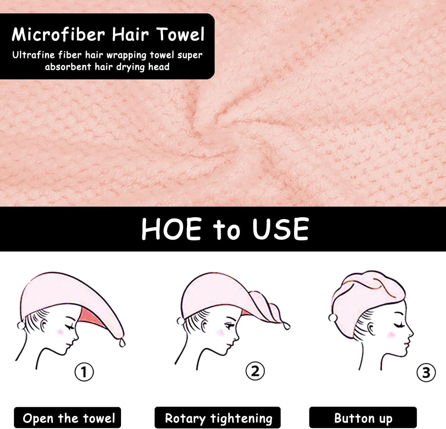 Microfiber Hair Towel Turban 3 Pack | Super Absorbent Quick Drying Hair Wrap for Women with Curly Hair | Anti Frizz Hair Towel Cap for Wet Hair(Bule,Purple,Orange)