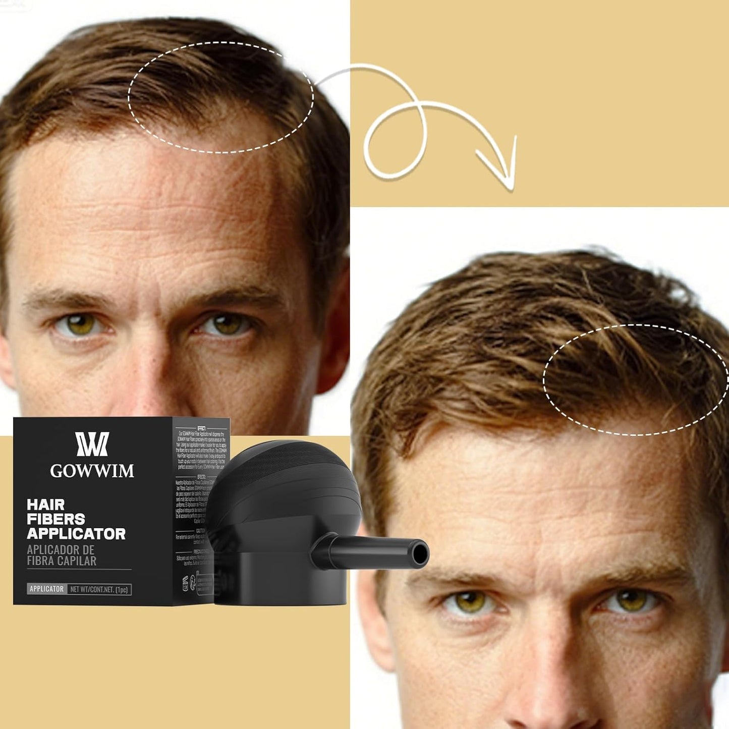 Gowwim Hair Fiber Applicator - Easily Distributes Fibers Evenly, Covers & Blends Roots 12g/25g