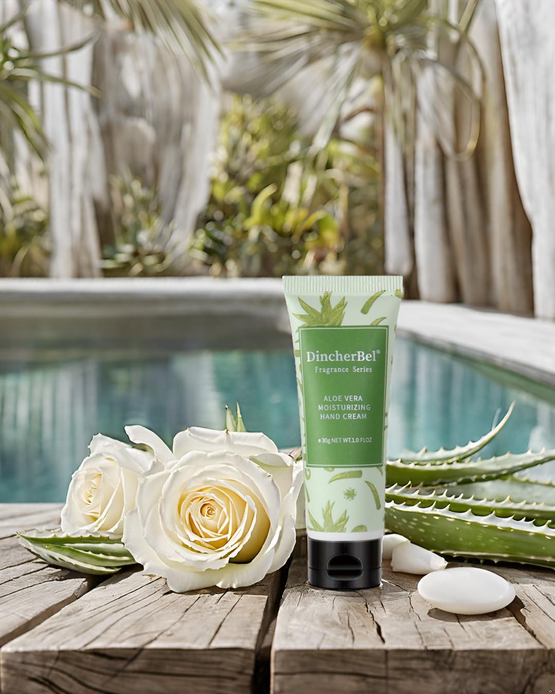 DincherBel 100 Pack Aloe Vera Moisturizing Hand Cream Set - Travel Size Non-Greasy Hand Lotion Set for Dry Skin, Instant Moisturizing Hand Cream for Women, 1.0 oz/30 ml