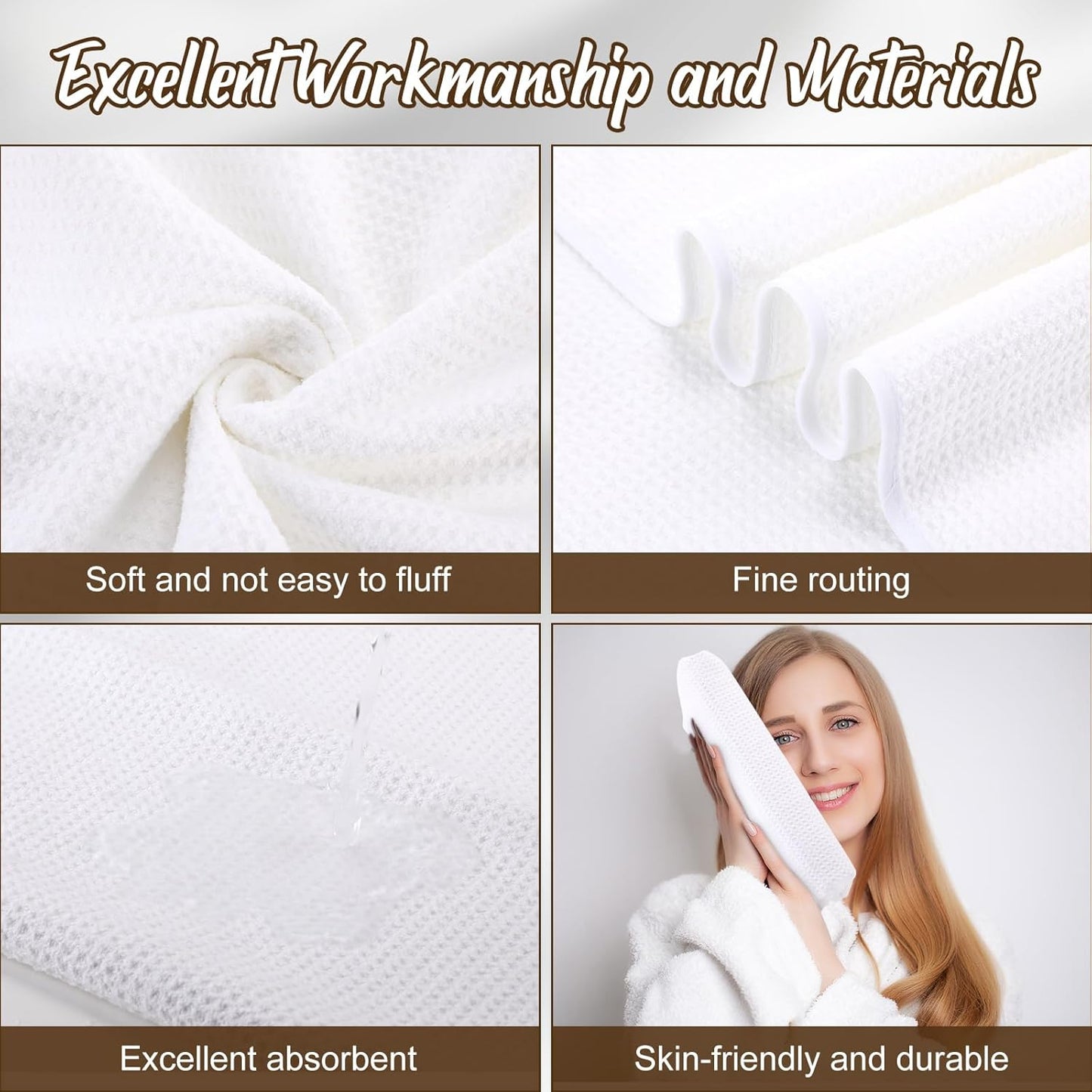 12 Pack Microfiber Bath Towels Bulk 27'' x 60'' Oversized Size Bath Towel Highly Absorbent Extra Large Soft Drying for Shower Beach Salon Winter Sport Spa Gym (Square,White)