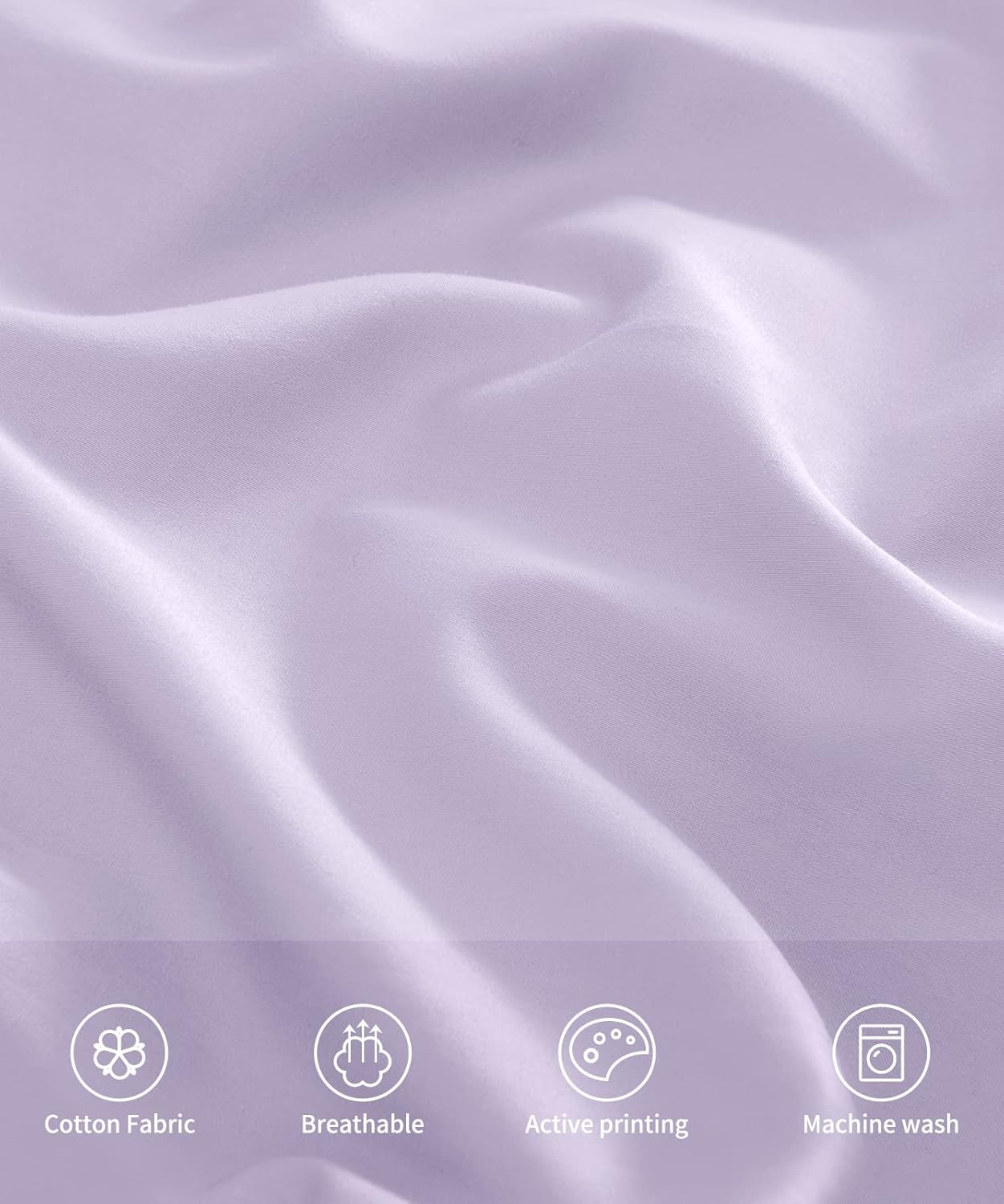 Warmstar Cotton Pillow Cases Standard Size Set of 2, 600 Thread Count Pillowcases 20x26 Inches, Soft Long Staple Cotton Pillowcases Breathable with Envelope Closure,Lavender