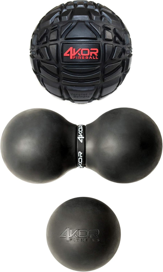 4KOR Massage Balls for Trigger Point Therapy - Myofascial Release Ball - Muscle Relief for Back, Neck, Shoulder, Foot Pain - Fitness Massage Balls for Mobility - Deep Tissue Release Ball
