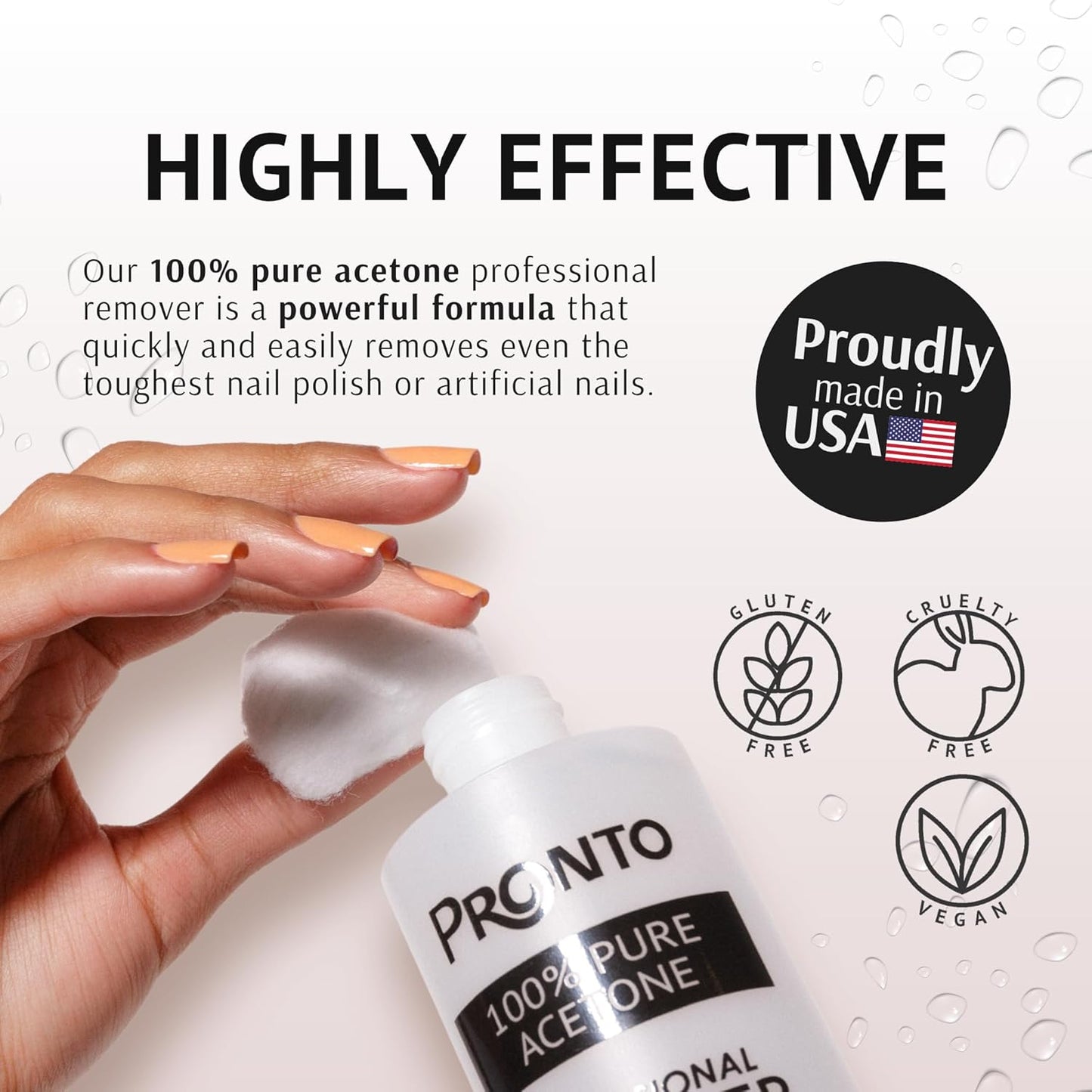 Pronto Acetone Nail Polish Remover 8 Fl Oz with Manicure Kit - Includes Nail File, Buffer, Pusher, Scraper - Pure Acetone 100 Percent - Quick & Professional Gel Acrylic Nail Remover Kit