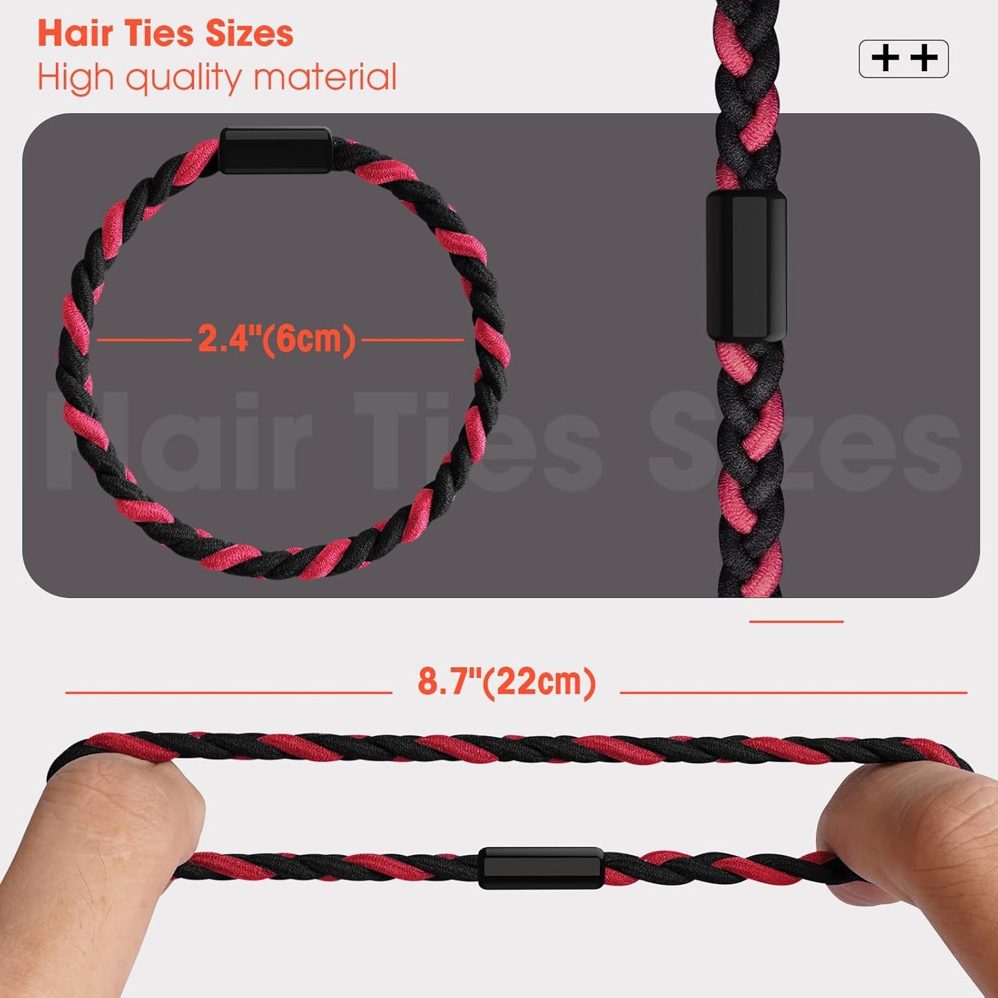 EasYoung 10pcs Braided Men's Hair Ties, For Buns, Curly Thick Dense Hair, No Crease Coils