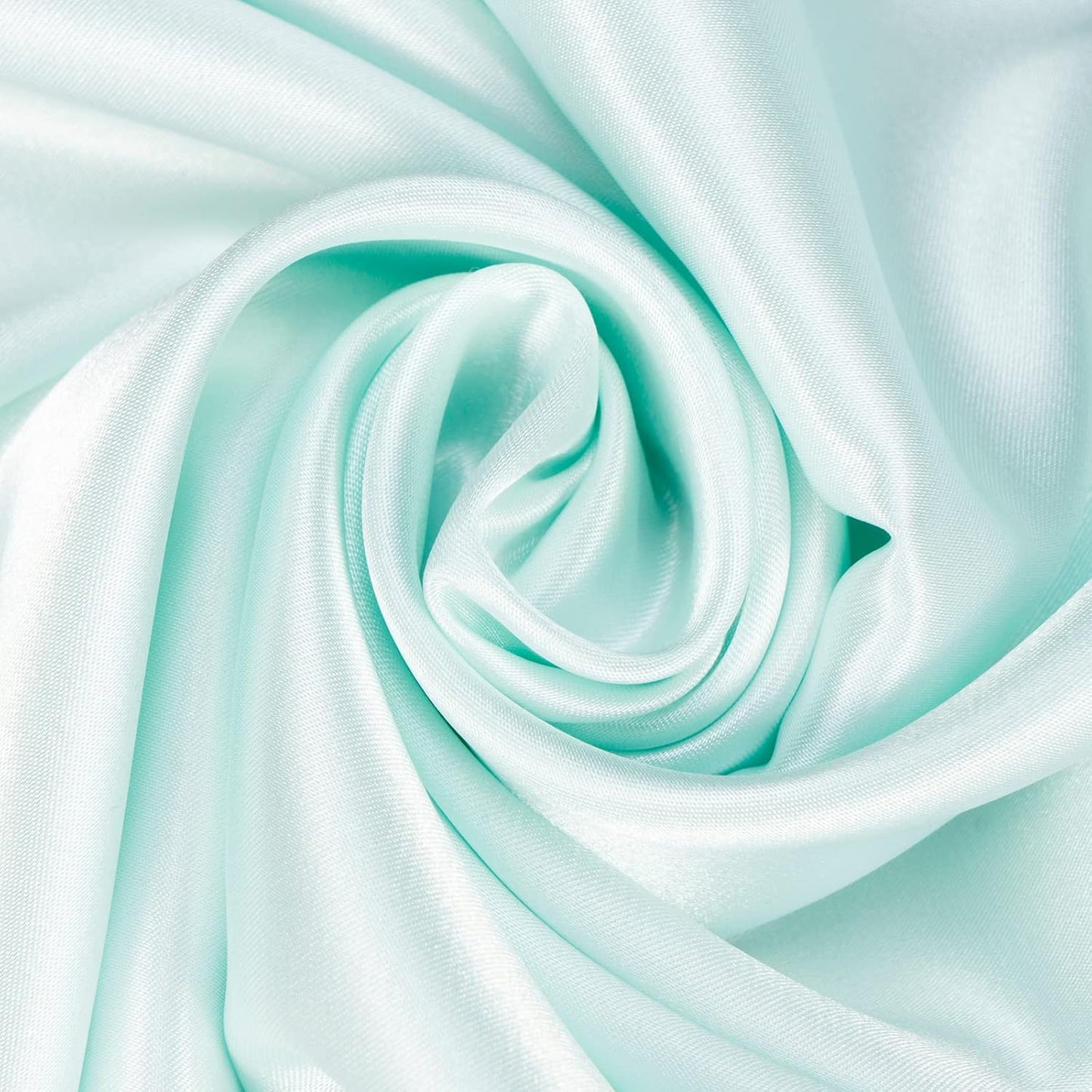 Vegan Silk Sleep Set, Silky Pillowcase with Large Scrunchie and Eye Mask for Hair and Skin, Self Care Essential Satin Night Routine Kit (Mint Blue Color)